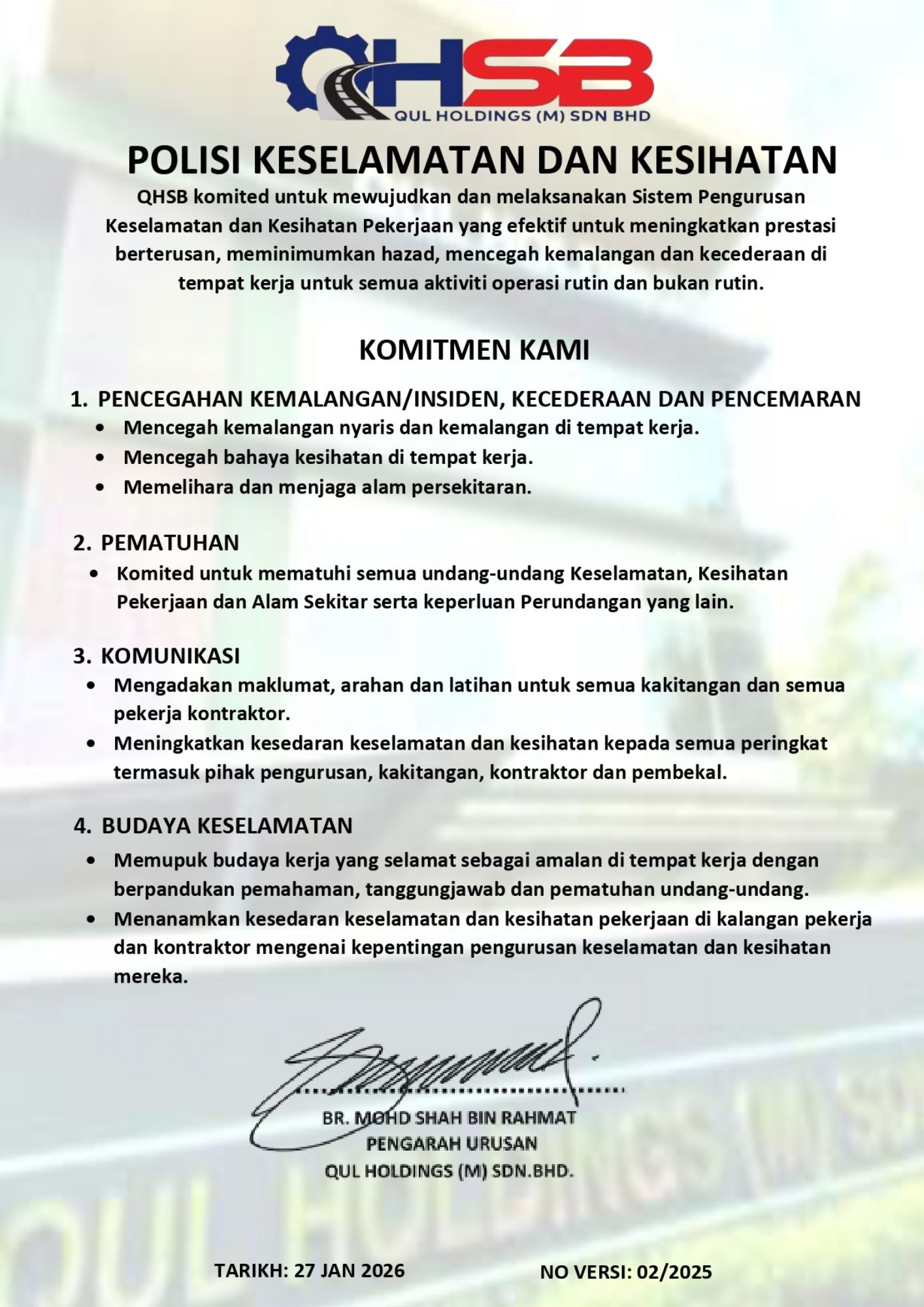 Dasar keselamatan QUL